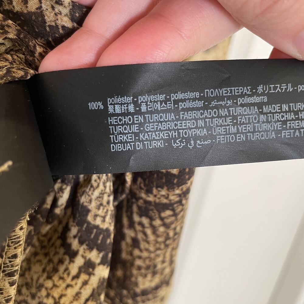 Zara The Veronica Blouse Snake Print Python Ruffl… - image 5